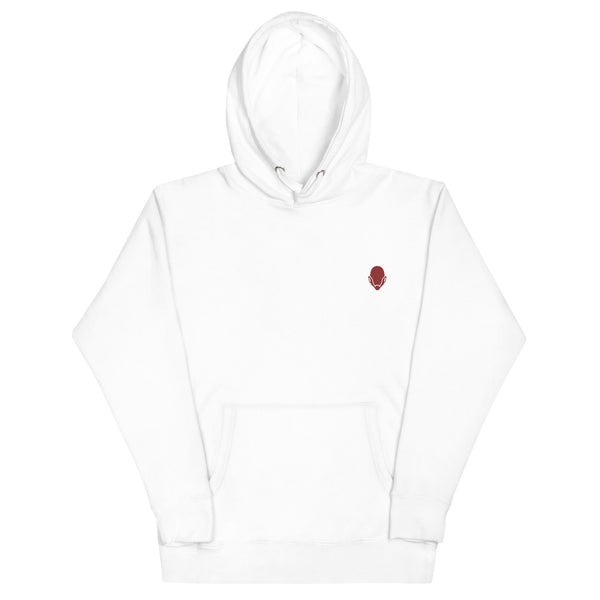 Modern White Embroidered Elegant Hoodie