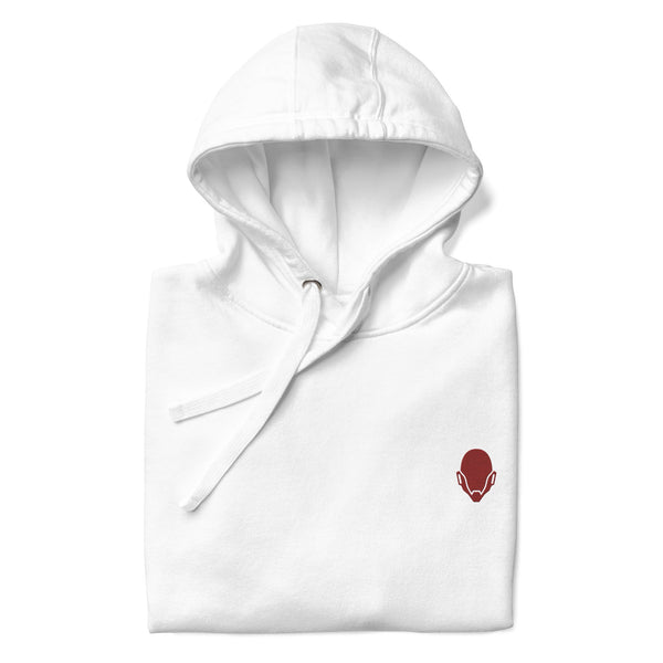 Modern White Embroidered Elegant Hoodie