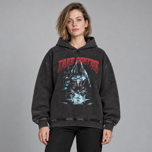 Monster Graphic Y2K Hoodie – worn by a woman