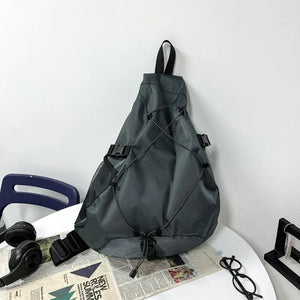 Large capacity techwear shoulder bag in black, grey, blue or brown