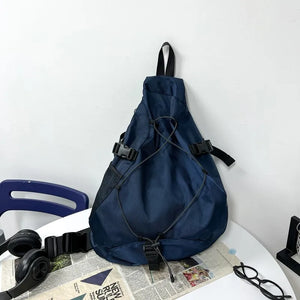 Large capacity techwear shoulder bag in black, grey, blue or brown
