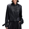 Motorcycle Women's Black PU Leather Jacket