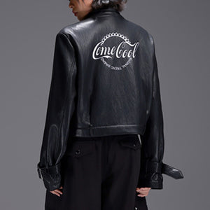 Motorcycle Women's Black PU Leather Jacket