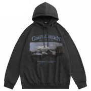 Sweat à capuche Y2K graphique montagne