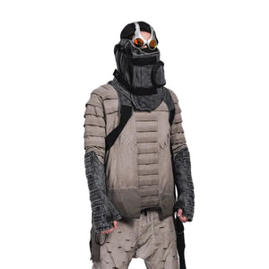 Mud Dyed Techwear Sweatshirt in khaki — dark techwear streetwear, view 1 of 7