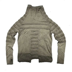 Mud Dyed Techwear Sweatshirt in khaki — dark techwear streetwear, view 7 of 7