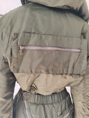 Multi 3D Pocket Women Jacket Spring