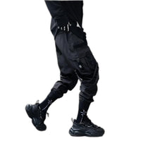 Multi-pocket Ankle Vibrant Black Pant - product view on white background