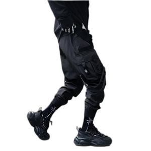 Multi-pocket Ankle Vibrant Black Pant - product view on white background
