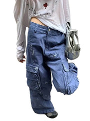 Multi Pocket Jeans Women's Y2K