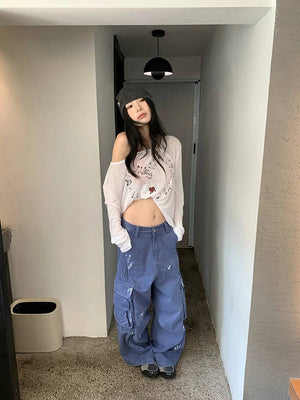 Multi Pocket Jeans Women's Y2K