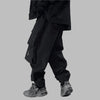 Multi-pocket Patchwork Design Premium Black Pants