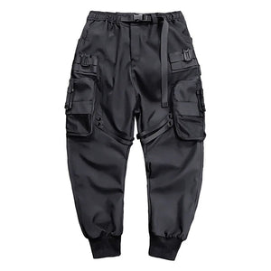 Multi-pocket Patchwork Urban Black Pant