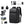 Black nylon backpack with an external USB port and multiple front pockets