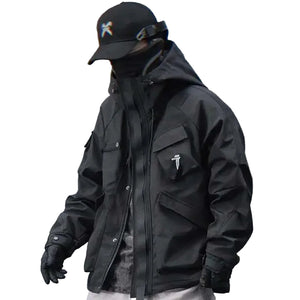 Multi Pocket Techwear Jacket in multiple colourways — dark techwear streetwear, view 1 of 8