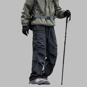 Multi-pocket  Waterproof Straight Black Pant