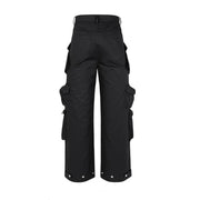 Schwarze Premium-Hose mit weitem Bein und vielen Taschen