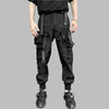 Multi-pocket Zipper Cuffed Vibrant Black Pant