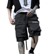 Multi Pockets Cargo Black Shorts Herren