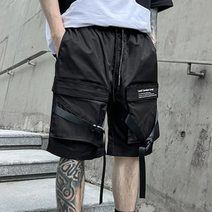 Multi Pockets Cargo Black Shorts Men's