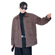 Chaqueta informal Y2K con múltiples bolsillos
