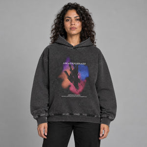Mysterious Hand Graphic Y2K Hoodie – worn by a woman