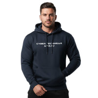 Navy Hoodie Cyberpunk - product view on white background