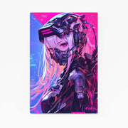 Art futuriste cyberpunk éclairé au néon