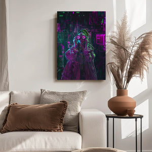 Neon Watcher Cyberpunk Art | CYBER TECHWEAR®