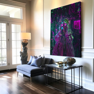 Neon Watcher Cyberpunk Art | CYBER TECHWEAR®