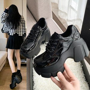 New Black Platform Chunky Sneakers