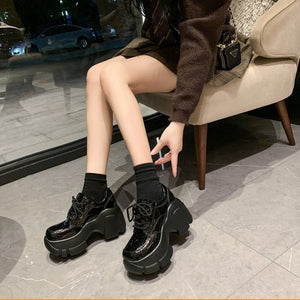 New Black Platform Chunky Sneakers
