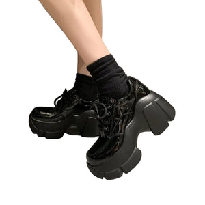 New Black Platform Chunky Sneakers