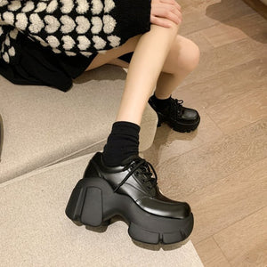 New Black Platform Chunky Sneakers