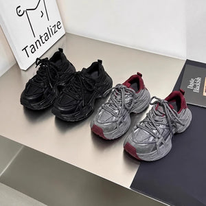 New Black Platform Sneakers Women