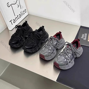 New Black Platform Sneakers Women