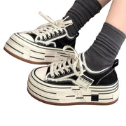 Sneakers Plateforme Noires Casual Nouveauté