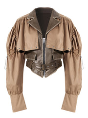 Nouvelle veste en cuir PU pour femme printemps