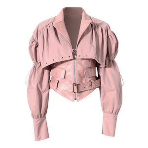 New PU Leather Jacket Women Spring
