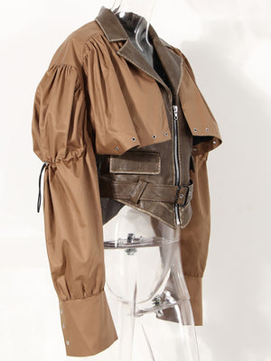 New PU Leather Jacket Women Spring