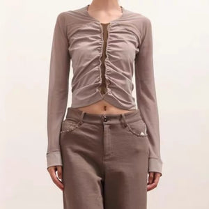 New Women Patchwork Crop Tops