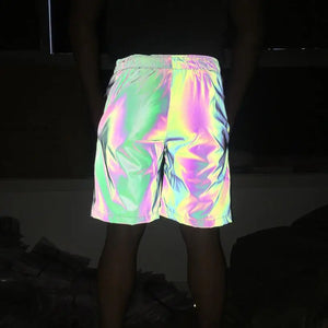 night shiny colorful reflective shorts