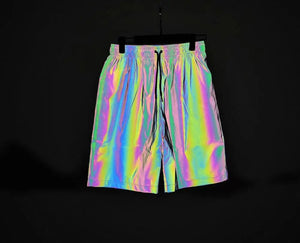 night shiny colorful reflective shorts