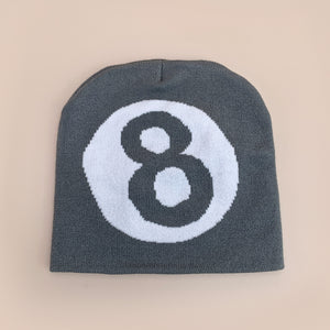 Number 8 Knitted Beanie Y2K
