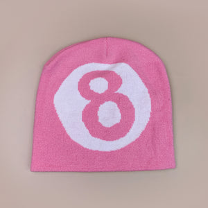 Number 8 Knitted Beanie Y2K