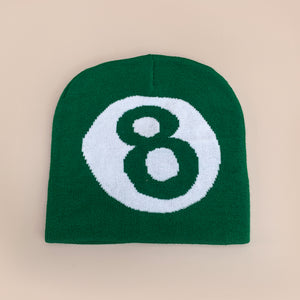Number 8 Knitted Beanie Y2K