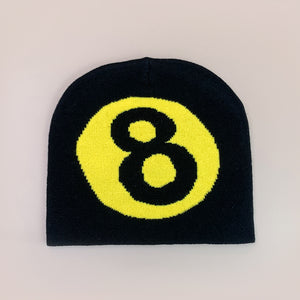 Number 8 Knitted Beanie Y2K
