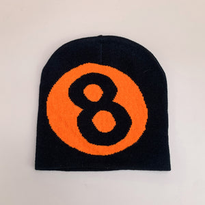 Number 8 Knitted Beanie Y2K