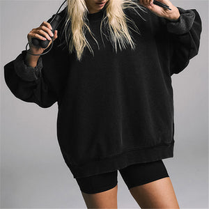 O Neck Sweatshirt Black Top