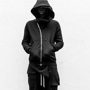 Oblique Zipper Cyberpunk Hoodie